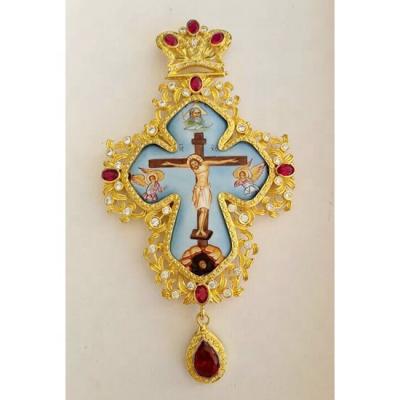 China Handmade Jesus Big Badge Cross Necklace From Latest Religiou Design Catholic Orthodox Crusader Pendant Mirror for sale