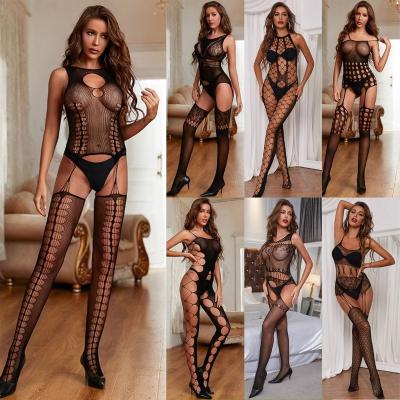 China Wholesale Black Sexy Lingerie Crotchless Sexy Bodystocking Sheer Net For Women for sale