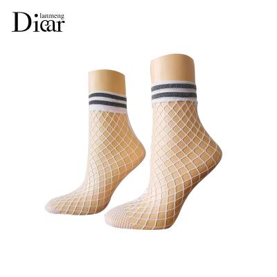 China White Breathable Net Permeable Socks Over Ankle Flexible Knitted Booties Sexy Women Breathable Viable Socks for sale