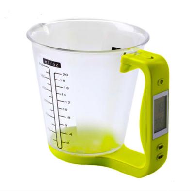 China 1kg/1g Digital LCD display Water/Milk Measuring Cup With Green Handle for sale