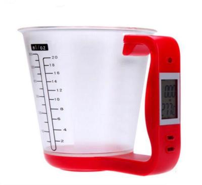 China 1kg/1g Digital LCD display Water/Milk Measuring Cup With Red Handle for sale