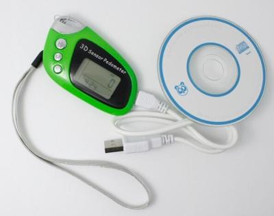 China Green Pocket USB 3D Sensor Pedometer for sale