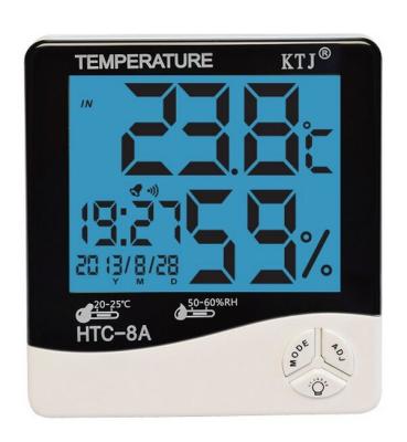 China HTC-8A LCD display temperature and humidity meter clock for sale