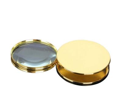 China MG12093 Beautiful Round Mirror Type Metal Paper Pressing Magnifying Glass Magnifier Loupe for sale