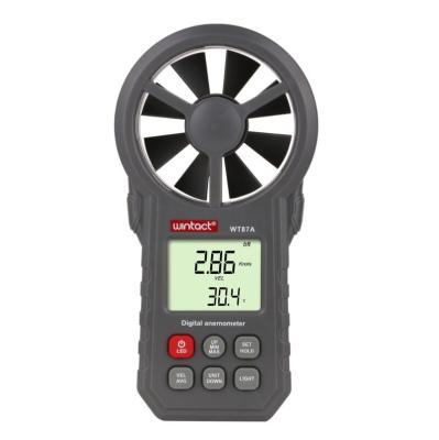 China WT87A LCD Digital Anemometer thermometer anemometro Wind Speed Air Velocity Temperature Measuring with Backlight for sale