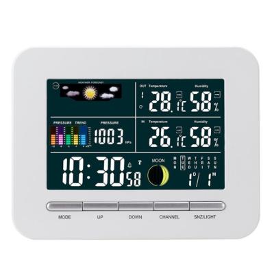 China TS-76 Multi-Function Wireless Weather Station Clock Barometer Indoor And Outdoor Temperature Hygrometer for sale