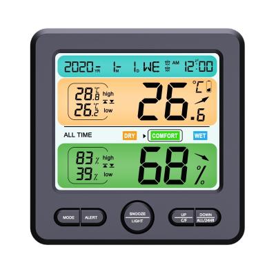 China TS-6211 LCD Display Wall-Mounted Desktop Indoor High-Precision Temperature And Humidity Meter Household Electronic Alarm for sale