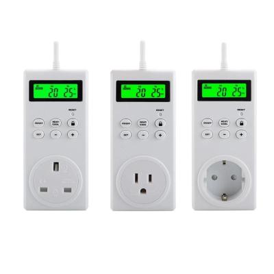 China TS-3000 Wireless Thermostat LCD Timer Switch Socket Programmable Wireless Temperature Controller Temperature Socket for sale