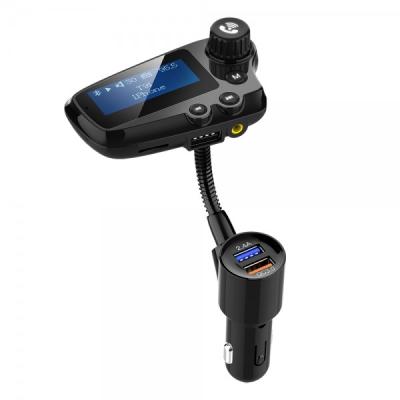 China T91 Car Wireless MP3 Music Player LCD Screen Car Hands-Free Phone FM Transmitter QC3.0 Fast Charge for sale