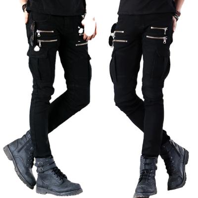 China Sustainable New Style Mens Biker Jeans Ripped Skinny Army Green Jeans Slim Pants Mens Jeans for sale