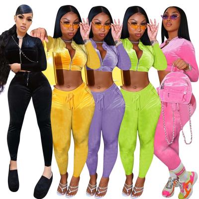 China HIGH STREET Women Sport Culture Jacket Tracksuit Top Winter Teams For Women Full Zipper Sweatsuit Culture Autumn Velvet Two Piece Set for sale