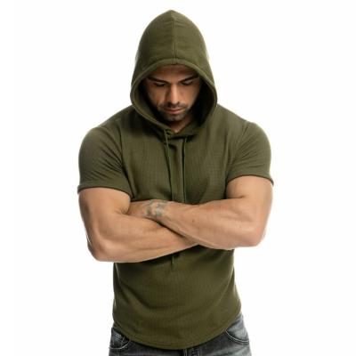 China 2021 Viable Hot Selling Men's T-shirts Summer Color Fitness Short Sleeve Casual Pure T-Shirt With Hooded Short Sleeve for sale