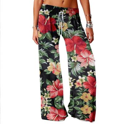 China Party Beach Breathable Soft And Comfortable Full-Color Printed Yoga Pants Wide-Leg Pants For Women for sale