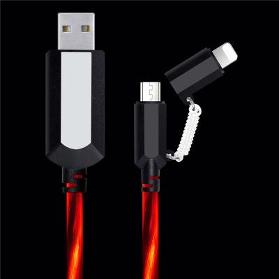 China High Quality New Products 2 SUNLINE Camera IN 1 Flowing Light Cable +8pin Micro USB LED for sale