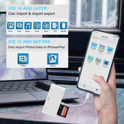China SUNLINE Speaker Lightning USB OTG Camera SD Card USB OTG Camera Reader Digital AV Adapter for sale