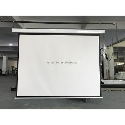 China High Quality Electric Matte White Projector Screen Motorized Projection Screen Square Case 120 16:9 Inch for sale