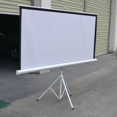 China High Quality Gain 1.0 HD Tripod Projection Screen Matte White Floor Stand Roll Up Foldable Projector Screen for sale