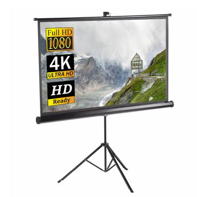 China Win 80 inch 1.0 tripod high quality projection screen for projector for sale