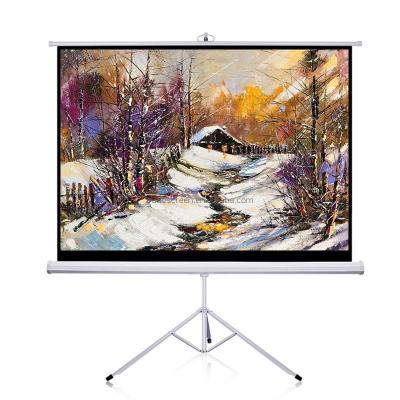 China Portable Outdoor 16:9 Tripod Projection Screen 100 Inch Matte White Projector Screens With Stand for sale