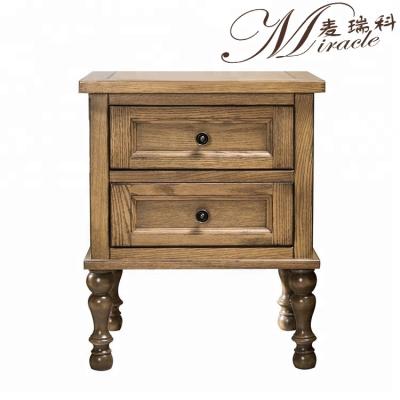 China Antique Classic Luxury Oak Solid Wood Bedside Furniture Solid Wood Stand for sale