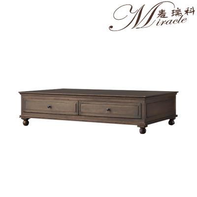 China French Industrial Style Living Room Furniture Solid Wood Antique Wood Coffee Table for sale