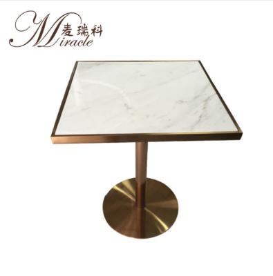 China Morden dining table project restaurant style marble square coffee table (height) set adjustable bar dining table for sale