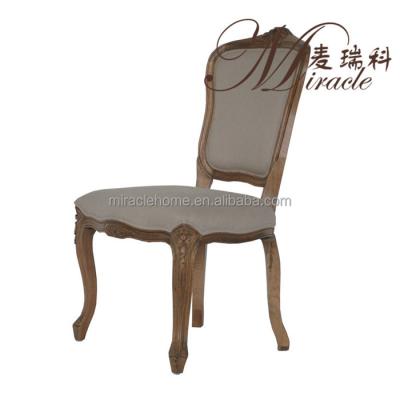 China Chinese Home Furniture Style Solid Wood French Brown Oak Drift Dining Chair for sale