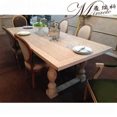 China French Rustic Handmade Furniture Solid Wood Pine Style Furniture Wooden Dining Table Dining Room Set for sale