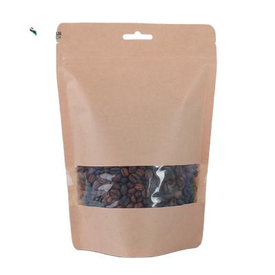 China Barrier DXC 16 Oz Kraft Stand Up Pouch Coffee Bag With Valve Zipper for sale