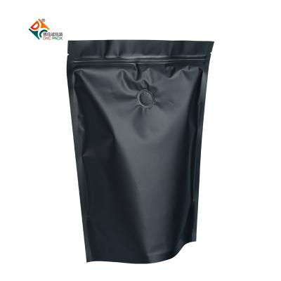 China Soft Packaging Stand Up Pouch Coffee Bag With Zipper And Valve Smell Proof Resealable Bags Foil Pouch Bag Flat for sale