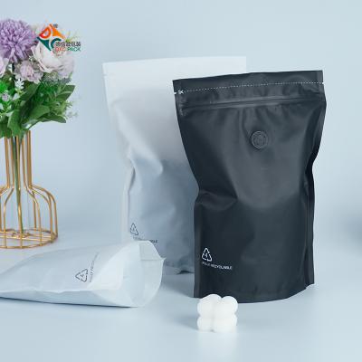 China Recyclable DXC 250g PE / EVOH-PE Recyclable Black Stand Up Pouch Resealable Pouches for sale