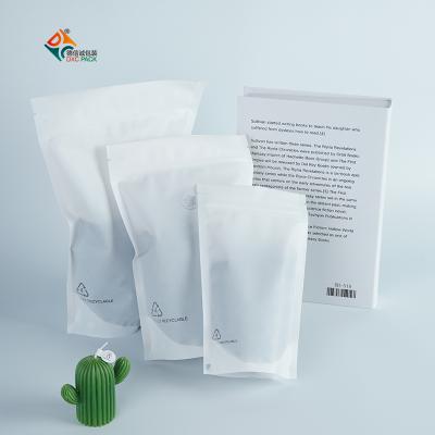 China Barrier DXC 150G Stand Up Pouches with Recyclable Matt White Zipper and Valve for sale