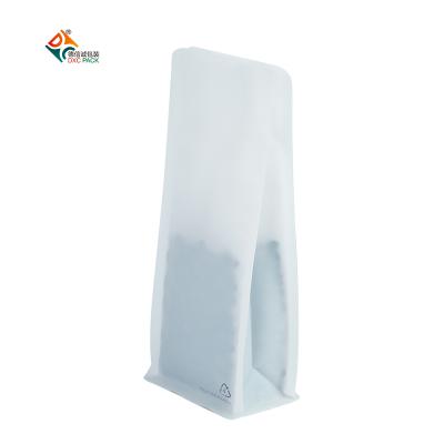 China DXC 250g Flat Bottom Recyclable Bags With Valve Matte White for sale