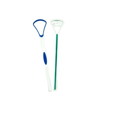 China Convenient Oral Care Long Handle Tongue Scraper Spatula for sale