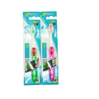 China Rounded Stiffen Clean Design Plastic Toothbrush Plastic Colorful Handle Nylon Adult Toothbrush OEM for sale