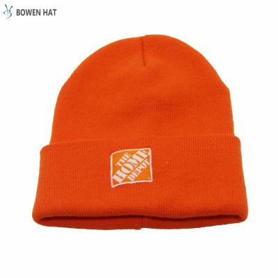 China JOINT New Design Knitted Beanie Solid Color Custom Hat With Patch for sale