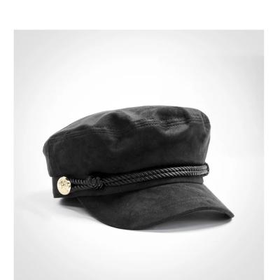 China New Fashion Basic JOINT Style Plain Suede Military Cap Hat With Rope for sale