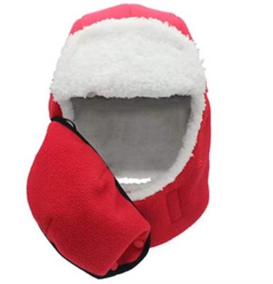 China breathable & Lei Feng hat winter cold insulation soft and comfortable fleece mask waterproof children's lamb down ear baby hat for sale