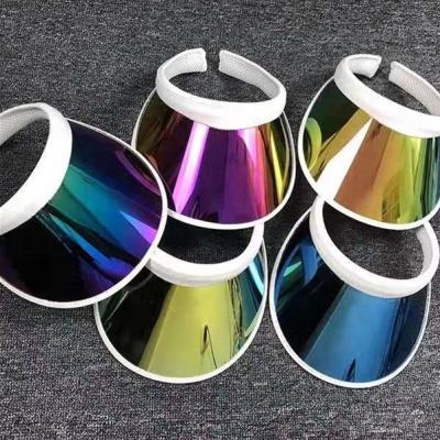 China breathable & Wholesale New Arrival Waterproof Sun Protection Sun Visor Anti - UV Hat With Fancy Rainbow PVC Lens for sale