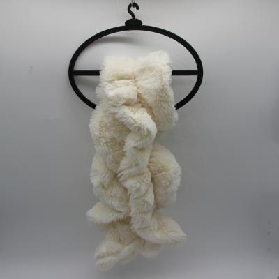 China Short Warm And Thick Soft White Faux Fox Fur Scarf Scarves for sale