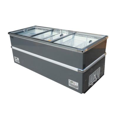 China Island Freezer Freezer Single-temperature Island Freezer Freezer Chest Glass Glass Door Refrigerator for sale