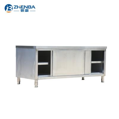 China Commercial Modern Kitchen Kitchen Work Table Stainless Steel Free Standing Storage Cabinet for sale