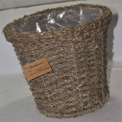 China New-fashion plant plankton handmade natual woven flower pot for sale