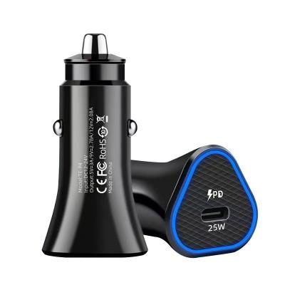 China Original Car Charger Fanshion PD 25W QC 3.0 Fast Charging Usb C Car Charger One Set With Type C Data Cable For Samsung S20 S21 S22 note10 for sale