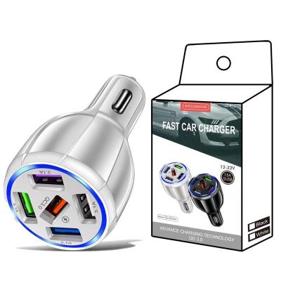 China New Product 60w QC 3.0 Car Charger 5 USB Ports Fast Charger 15A QC3.0 Fast Muli-ports Car Adapter For iPhone For Samsung for sale