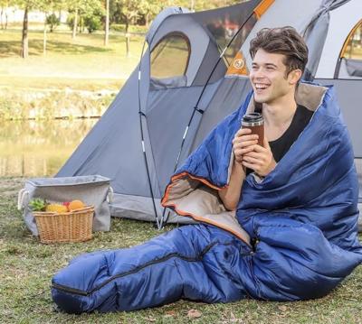 China Blauwe camping slaapzak voor volwassenen. Te koop