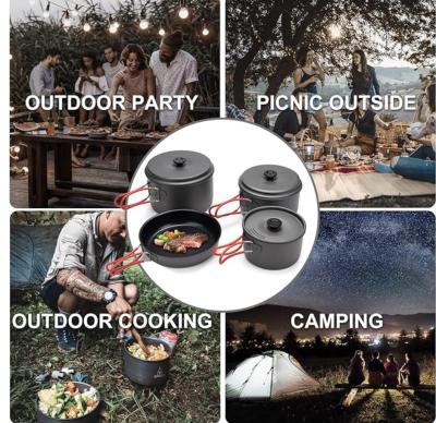 China Alumínio 3-4 Pessoas Acampamento Cozinhar Set ao ar livre Para festa de caminhada à venda