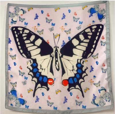 China New design polyester spring and summer fashion professional square silk scarf for sale