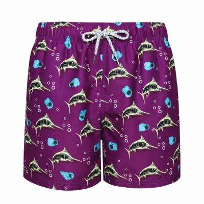 China QUICK DRY Purple Printing Shorts Mens Swimwear Suppliers Swimming Short Swim Trunks for sale