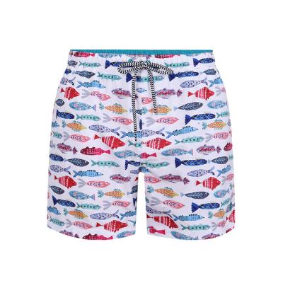 China New Style Breathable Fish Pattern Printed Swimwear Men Swim Trunks Beach Leisure Shorts Training for sale